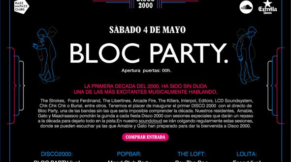 Bloc Party inaugurarán el 4 de mayo ‘Disco 2000′, el nuevo ciclo de Razzmatazz Bloc Party inaugurarán el 4 de mayo ‘Disco 2000′, el nuevo ciclo de Razzmatazz
